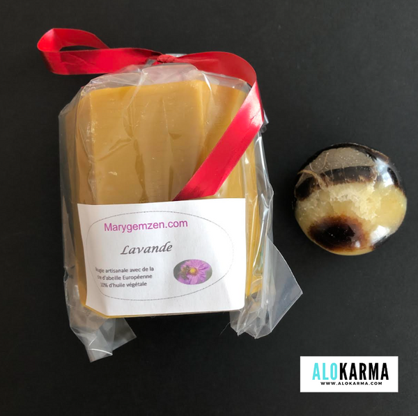 Bougie artisanale + pierre naturelle (4)