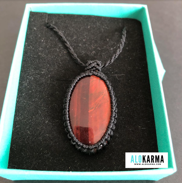 Collier oeil de tigre rouge